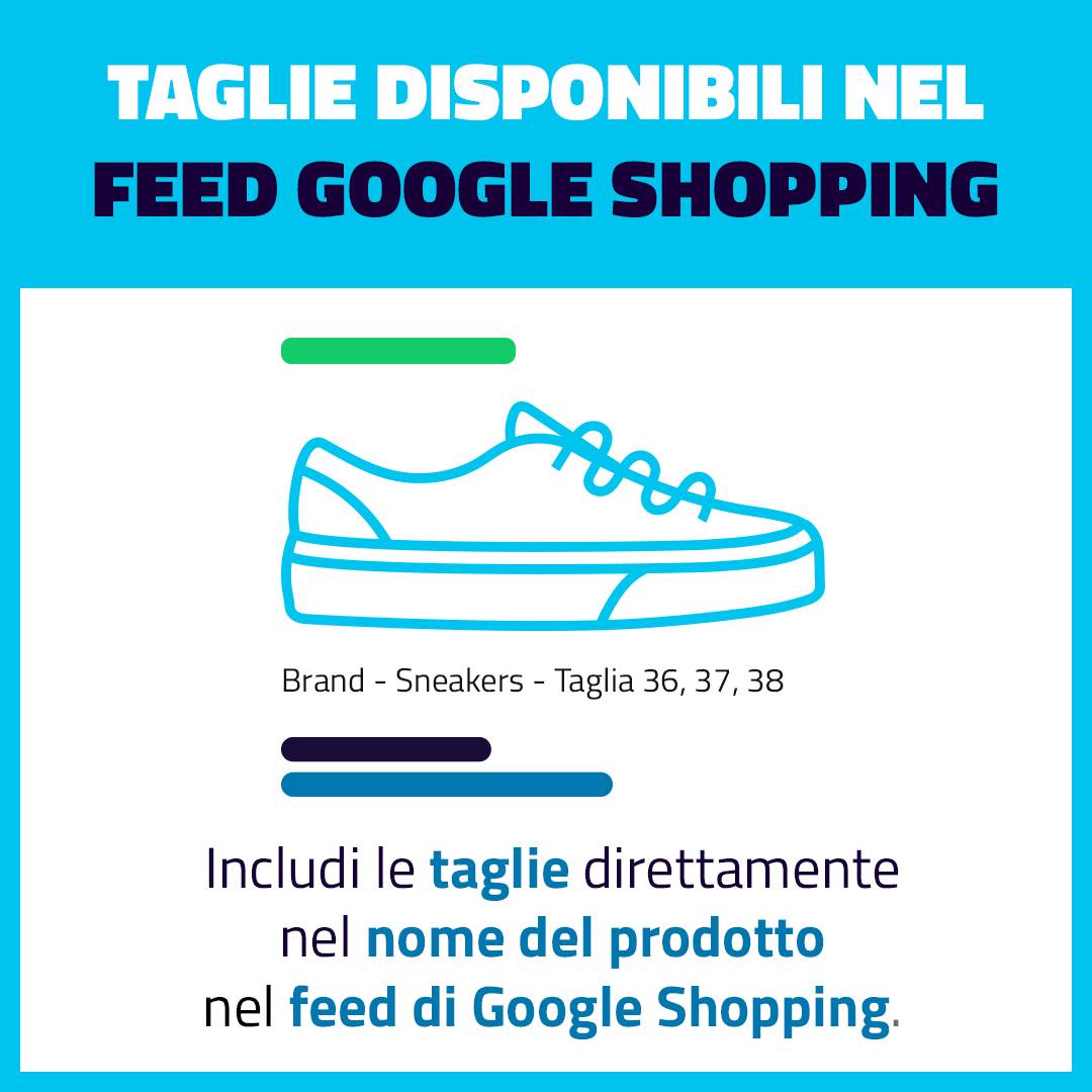 Taglie disponibili nel feed di Google Shopping